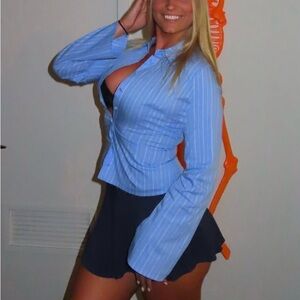 Anni Pinstripe Shirt Blue